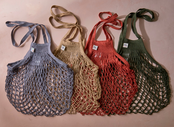 French Woven Market Bag Oyster Shell