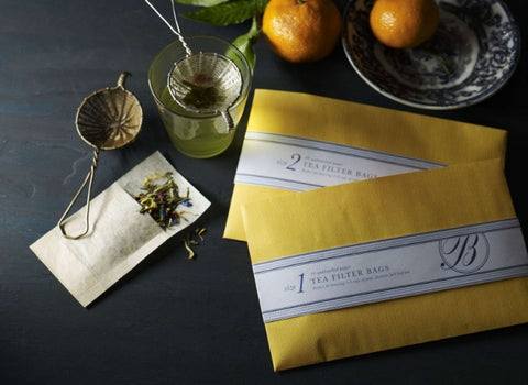 Shop biodegradable tea bags at BELLOCQ. These paper tea filters are compostable and sourced from sustainable North American harvests.