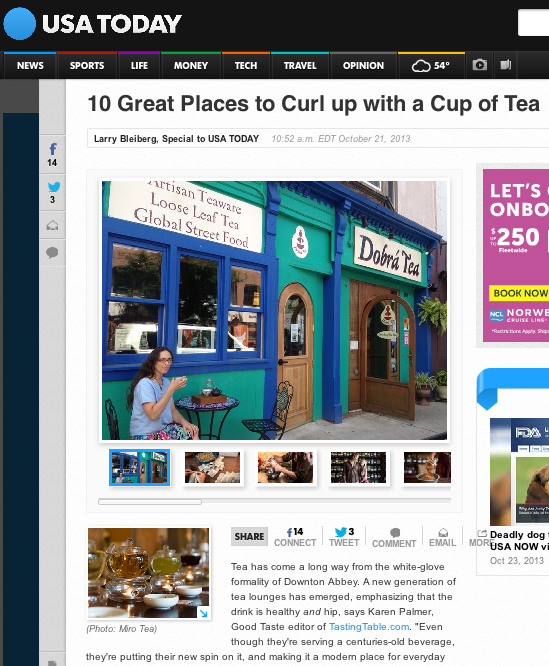 USA TODAY - 10 Great Places for Tea