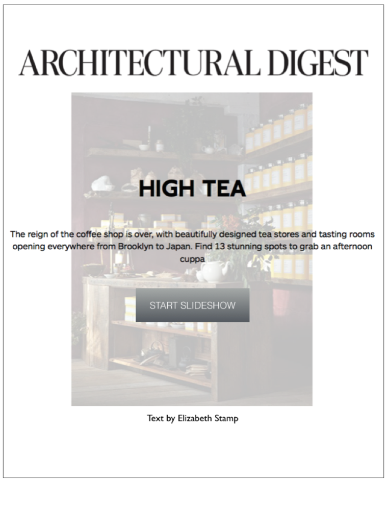 Architectural Digest - High Tea