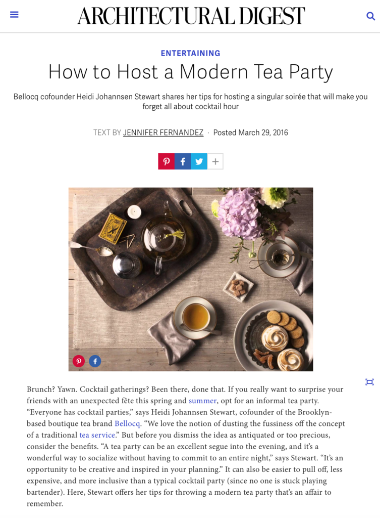 Architectural Digest - Modern Tea Party
