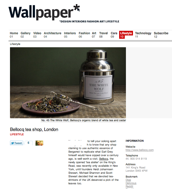 Wallpaper* - Bellocq Tea Shop