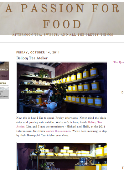 A Passion for Food - Bellocq Tea Atelier