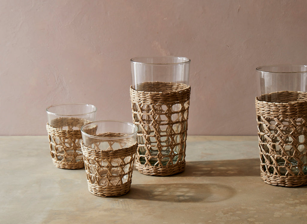 Handwoven Seagrass Small Tumbler (Set of 2)