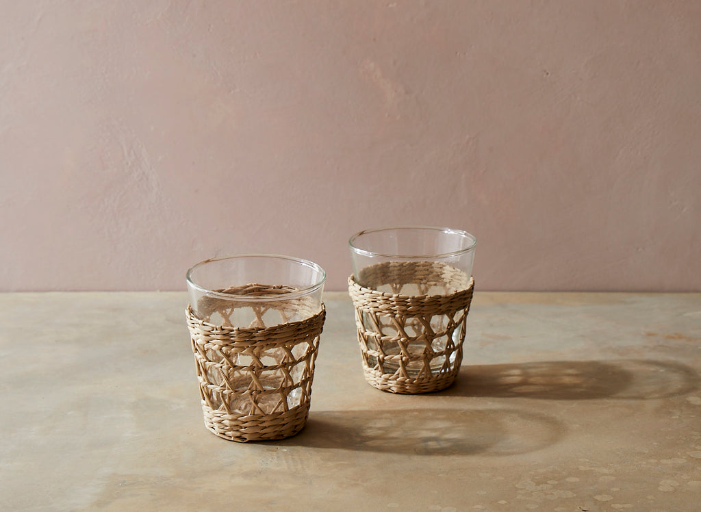 Handwoven Seagrass Small Tumbler (Set of 2)