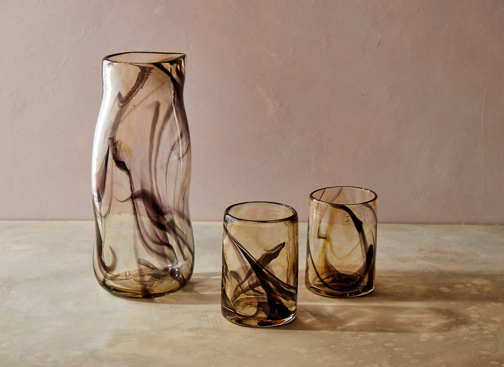 Fumé Hand Blown Glass Carafe