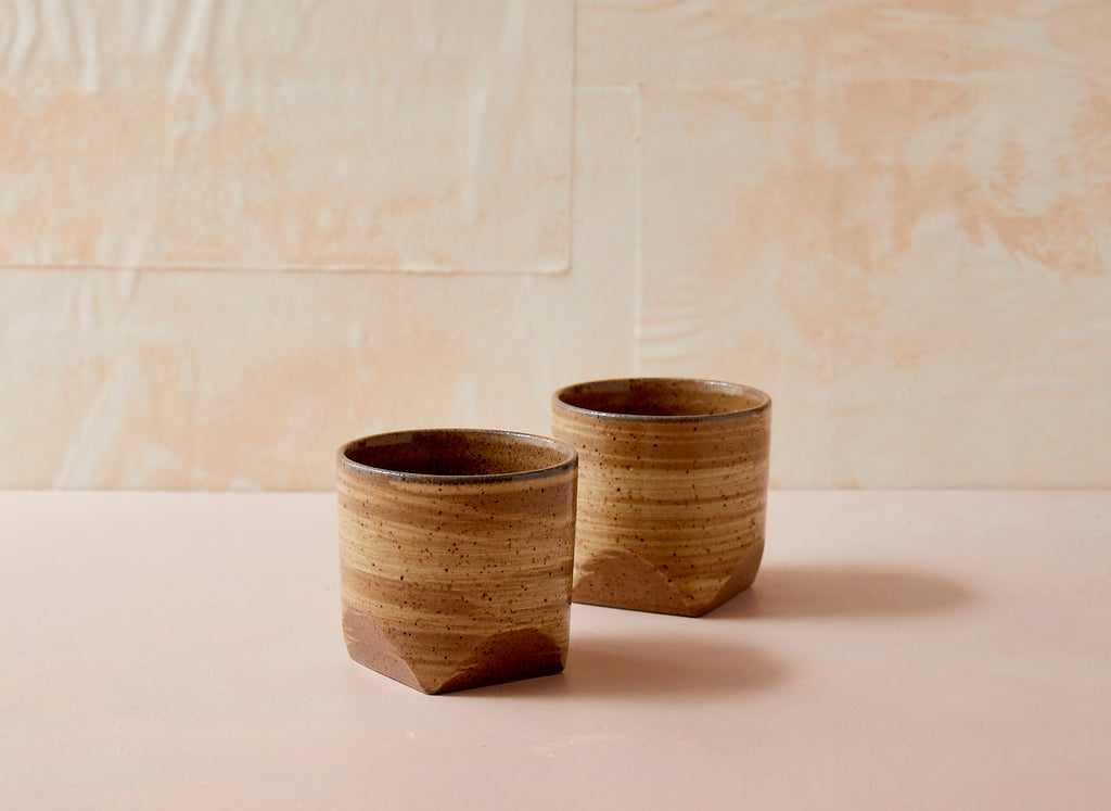 Wheat Faceted Rock Cup