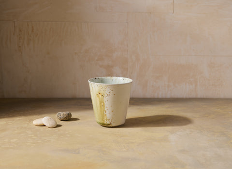 Kazegama-Fired Porcelain Cup, Celadon Glaze, no. 4