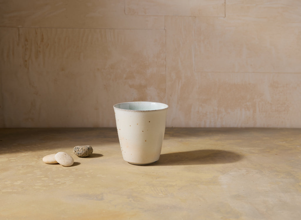 Kazegama-Fired Porcelain Cup, Celadon Glaze, no.3
