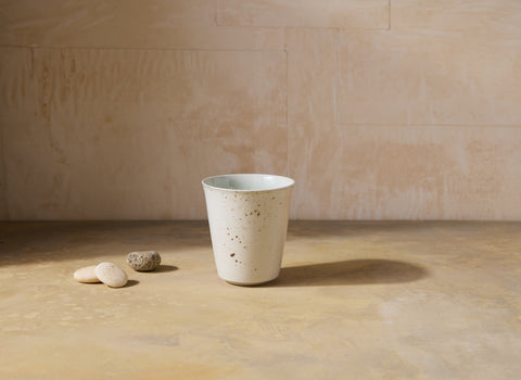 Kazegama-Fired Porcelain Cup, Celadon Glaze | 17