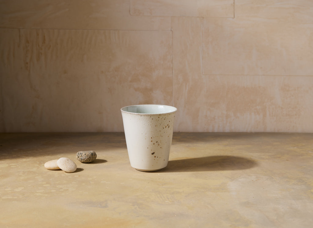 Kazegama-Fired Porcelain Cup, Celadon Glaze | 17