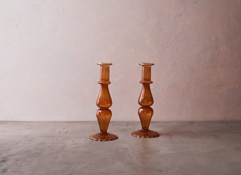 Marmalade Glass Candlestick