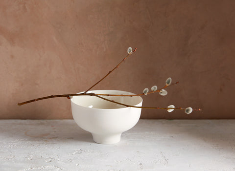 White Porcelain Cup with Foot