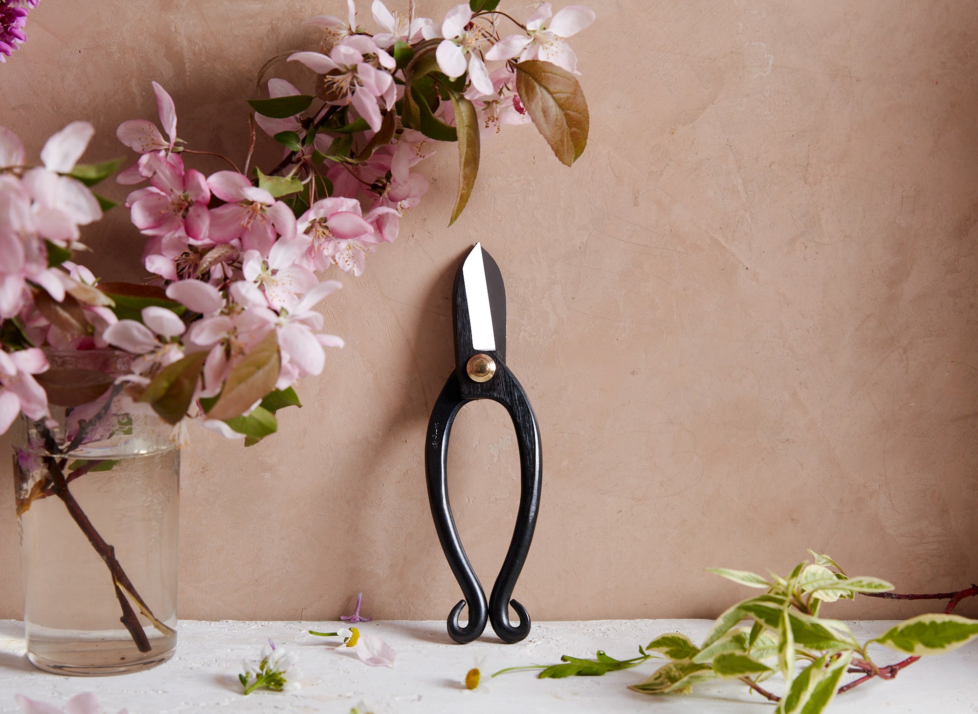 Japanese flower and household scissors