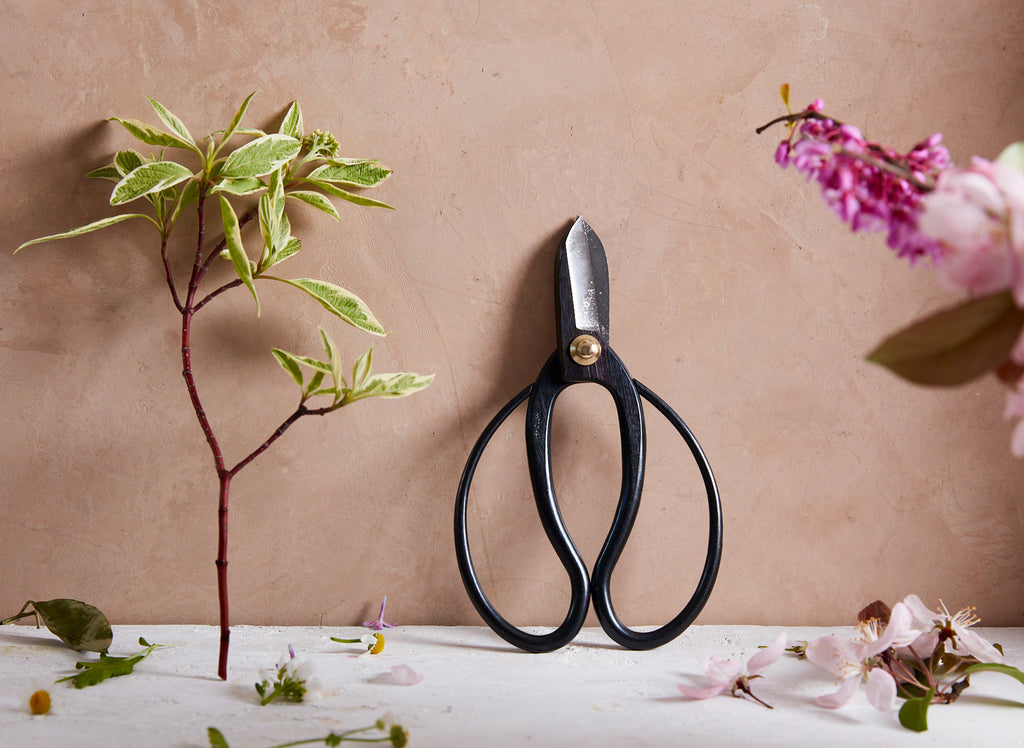 Koryu Ikebana Scissors: Primarily designed for Ikebana flower arrangement, these artisan-forged, carbon-steel scissors include a long shank and short blades making them delightfully versatile and beginner friendly. 