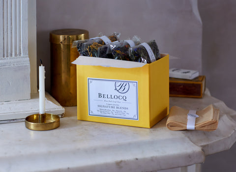 Shop the premium tea blends collection by BELLOCQ, the perfect white, black and green tea gift set. Includes 25 filter bags. Discover a world of luxury tea.