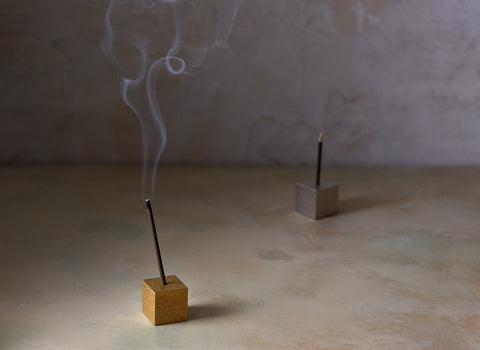 Gold Cube Incense Burner