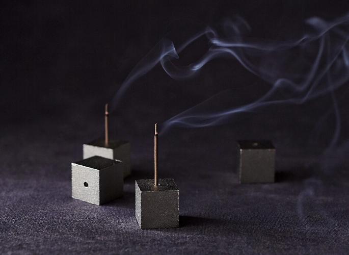 Silver Cube Incense Burner