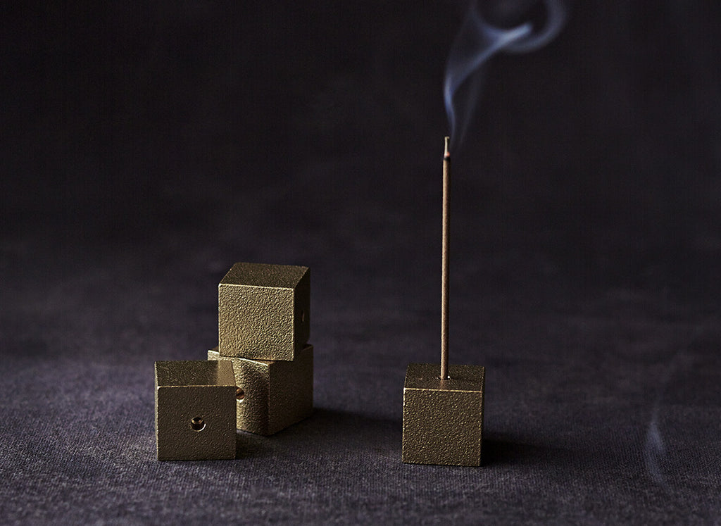 Gold Cube Incense Burner