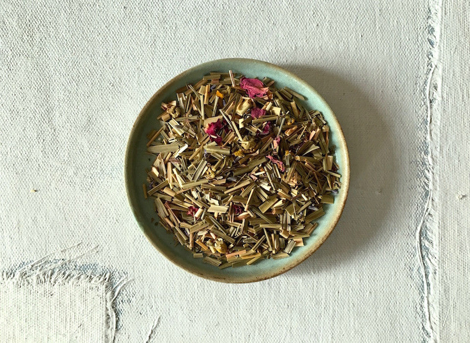 No. 12, Le Hammeau is a beautiful, organic herbal lemongrass tea blend evocative of a wild-flower meadow, and one of our original, best-selling blends at BELLOCQ.